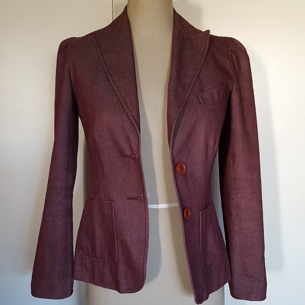 MARC BY MARC JACOBS RED CHAMBRAY BLAZER 2